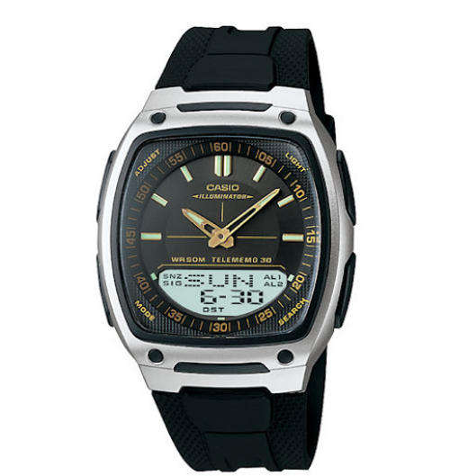 Casio AW81-1A2 Series Neo-display Telememo World Time LED Alarm Mens Resin Watch