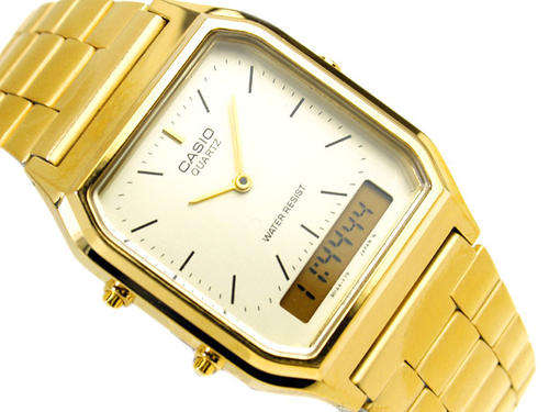 Original Casio Watch Dual Time Gold Men's Quartz Watch