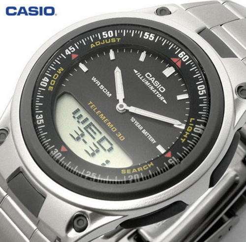 New Casio Sports Analog Digital Databank World Time Alarm Men's Watch