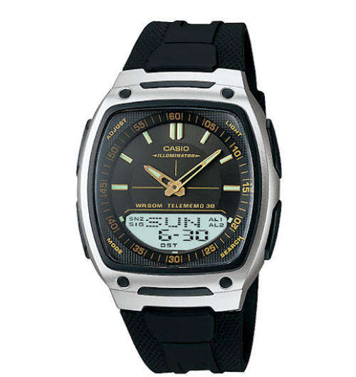 Casio AW81-1A2  Series Neo-display Telememo World Time LED Alarm Mens Resin Watch