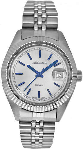 100% SWISS Made, ADRIATICA Classic S/Steel Silver Dial Ladies Watch