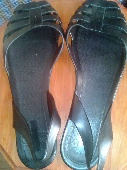 Black peek toe flats