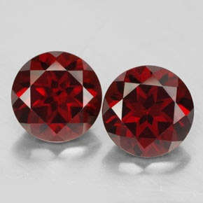 Two top dark red Pyrope garnets