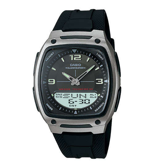 NO RESERVE...Men's Casio Ana-Digi 10-Year Battery 30 Page Databank  Watch (SQ NUM RES)... BRAND NEW!