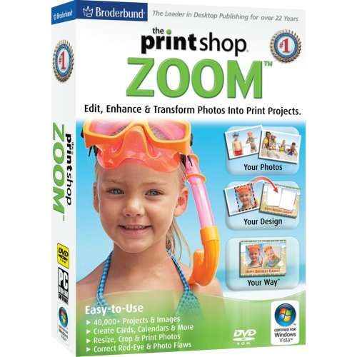 2 AVAILABLE....PRINT SHOP ZOOM DVD (VISTA AND XP COMPATIBLE)...IN PAPER SLEEVE