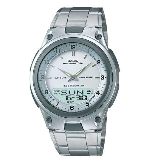 CASIO !!!! 5 AVAILABLE  Men's Sports Alarm 10-Year Battery Databank Watch (SILVER RD ST).... NEW!!!