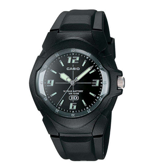 NO RESERVE....Men's Casio 10-Year Battery Analog Resin Watch (Black).....BRAND NEW!!