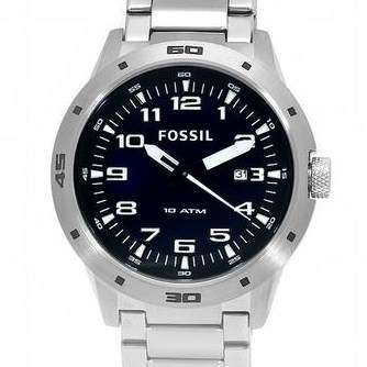 FOSSIL..... Fossil Men's AM4172 Stainless Steel Quartz Blue Dial Watch.... BRAND NEW IN TIN