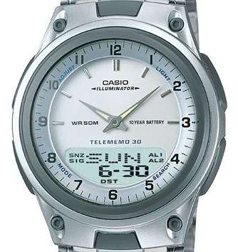 CASIO !!!! Men's Sports Alarm 10-Year Battery Databank Watch (SILVER RD ST).... NEW!!!