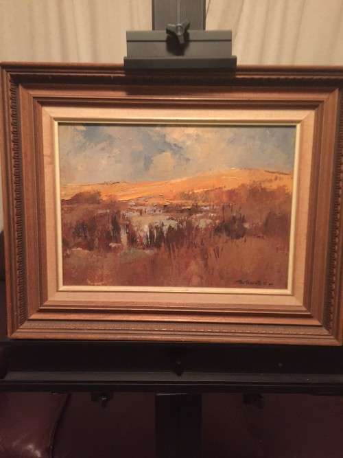 VIBRANT!! `SIGNED` TITTA FASCIOTTI (1927-1993) LANDSCAPE OIL PAINTING