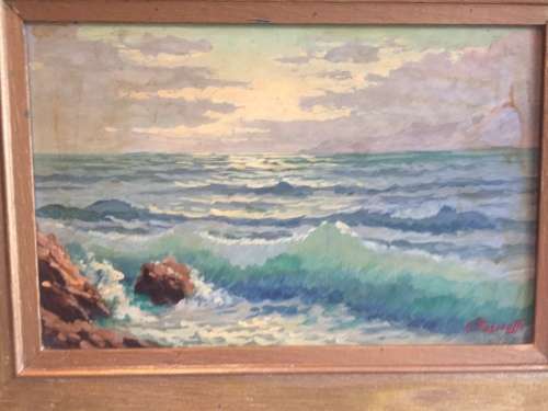 G FASCIOTTI SEASCAPE OIL PAINTING LISTED ARTIST 1883-1961