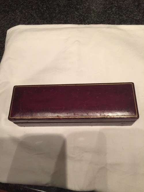 Vintage Fine Leather Stamp Box, Made in  Italy, Burgundy with Gold gilt trim