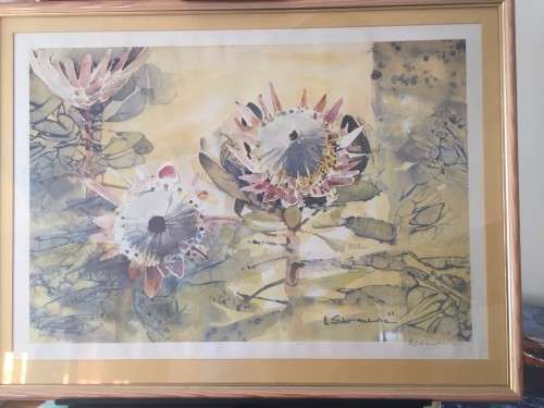 ULRICH SCHWANECKE `FLOWERS` PRINT SIGNED IN PENCIL