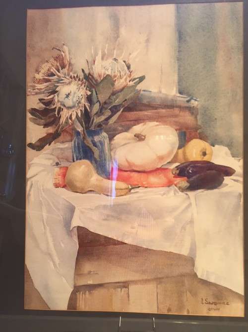 ORIGINAL SIGNED VIBRANT ULRICH SCHWANECKE STILL LIFE WATER COLOUR painting