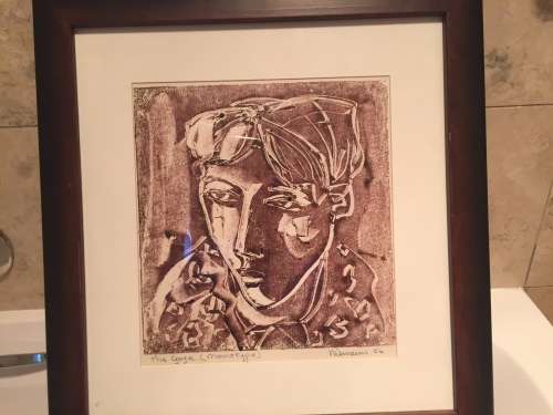 HENNIE NIEMANN `THE GAZE` MONOTYPE SIGNED AND DATED BY ARTIST, BEAUTIFULLY FRAMED