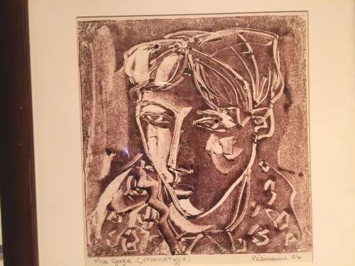 HENNIE NIEMANN `THE GAZE` MONOTYPE SIGNED AND DATED BY ARTIST, BEAUTIFULLY FRAMED