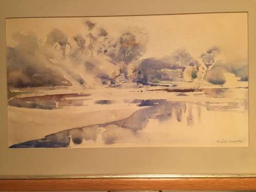 SIGNED ORIGINAL ULRICH SCHWANECKE PAINTING DESERT LANDSCAPE SCENE