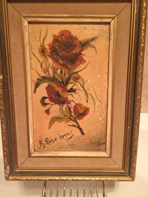 ORIGINAL OIL PAINTING SIGNED K ROSE-INNES `FLOWERS`