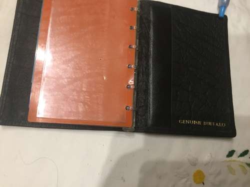 EXECUTIVE LEATHER DESK SET - BUFFALO LEATHER CALENDAR HOLDER AND BUFFALO LEATHER WRITING ACCESSORIES