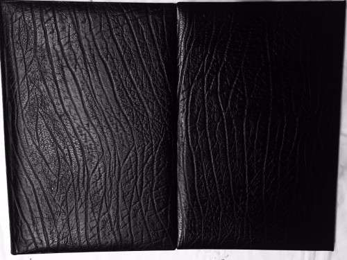 EXECUTIVE LEATHER DESK SET - BUFFALO LEATHER CALENDAR HOLDER AND BUFFALO LEATHER WRITING ACCESSORIES