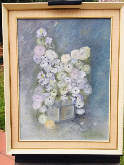 SIGNED!! HEINRICH VON MICHAELIS ORIGINAL OIL PAINTING STILL LIFE `VASE OF FLOWERS` SIMPLY BEAUTIFUL!