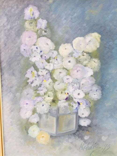 SIGNED!! HEINRICH VON MICHAELIS ORIGINAL OIL PAINTING STILL LIFE `VASE OF FLOWERS` SIMPLY BEAUTIFUL!