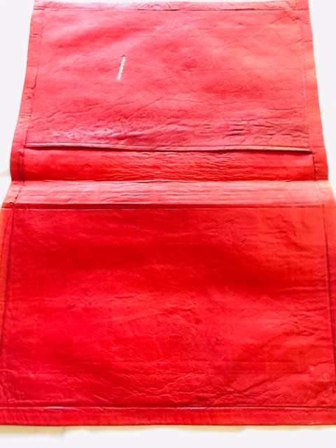 BEAUTIFUL MOROCCAN RED LEATHER BOOK COVER STAMPED IN 22 CARAT GOLD LEAF