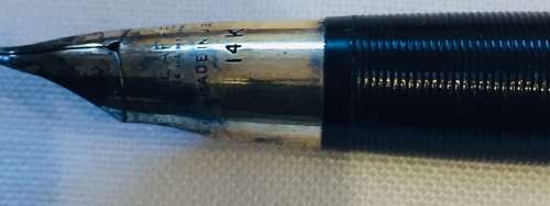 VINTAGE SHEAFFER WHITE DOT FOUNTAIN PEN BLACK WITH 14K GOLD NIB AND GOLD TRIM IN ORIGINAL BOX