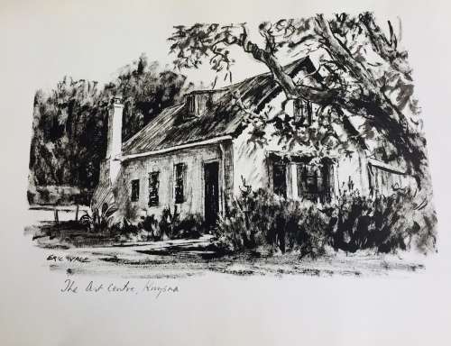 VERY SCARCE!! "A FOLIO OF 4 LITHOGRAPHS-HISTORICAL BUILDINGS OF KNYSNA" DRAWN BY ERIC WALE