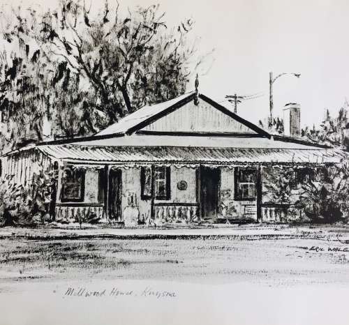 VERY SCARCE!! "A FOLIO OF 4 LITHOGRAPHS-HISTORICAL BUILDINGS OF KNYSNA" DRAWN BY ERIC WALE