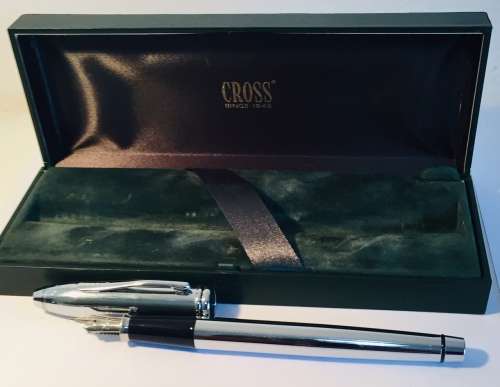 CROSS TOWNSEND CHROME SILVER FOUNTAIN PEN IN BOX