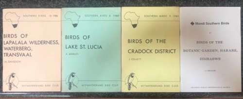 4 BIRDING BOOKLETS (LAPALALA, LAKE ST. LUCIA, CRADOCK DISTRICT, BOTANIC GARDEN, HARARE, ZIMBABWE)