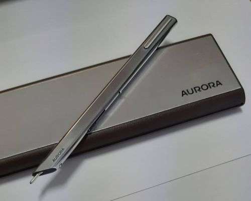 VERY RARE! THESI AURORA CHROME BALLPOINT PEN IN ORIGINAL BOX WITH  PAPERS - EXCELLENT CONDITION