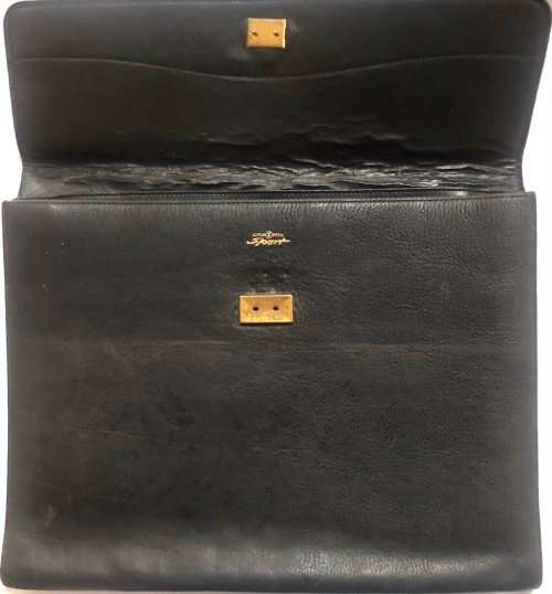 DESIGNER VINTAGE GOLDPFEIL A4 LEATHER FOLDOVER CARRYCASE MADE IN GERMANY IN EXCELLENT CONDITION