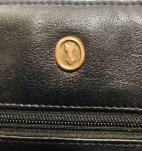 DESIGNER VINTAGE GOLDPFEIL LEATHER FOLIO BAG WITH ZIP UP SIDE COMPARTMENT MADE IN GERMANY