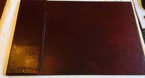 DESIGNER VINTAGE GOLDPFEIL SPORT BURGUNDY DESKTOP CALENDAR HOLDER AND WEATHER STATION