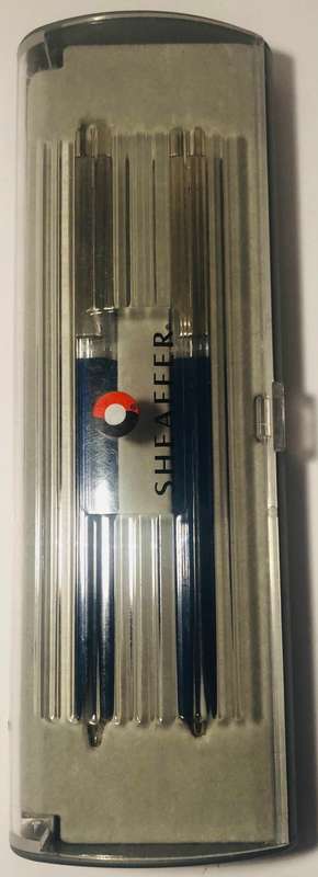 SHEAFFER SENTINEL BLUE BALLPOINT PEN AND 0.7 PENCIL WITH CHROME TRIM IN ORIGINAL BOX