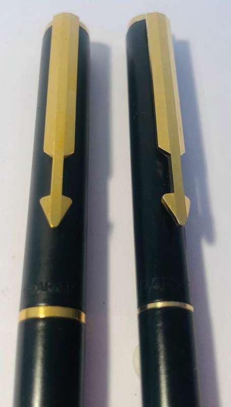 PARKER FLIGHTER ROLLERBALL PEN AND PENCIL-MATT BLACK WITH GOLD TRIM