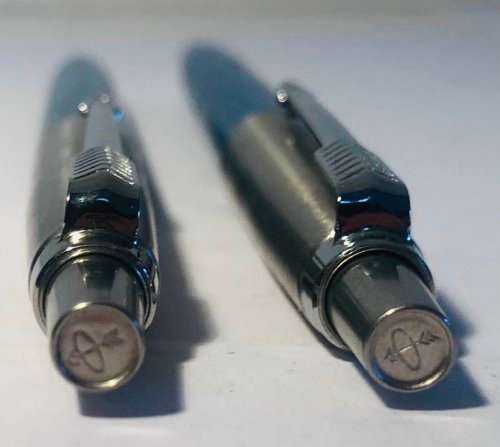 VINTAGE PARKER JOTTER STAINLESS STEEL AND BLUE BALLPOINT PEN AND PENCIL