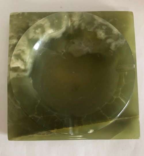 ONYX MATCHING ASHTRAY, LIGHTER AND MINI ASHTRAY MADE IN ITALY IN EXCELLENT CONDITION