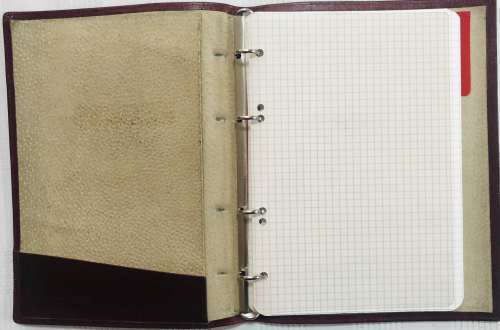 BROWN LEATHER A5 NOTEBOOK GRID PAPER