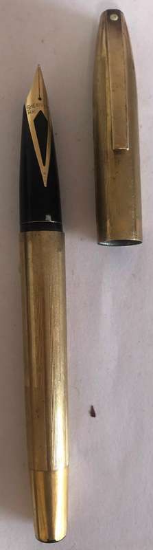 SHEAFFER THE PROUD CRAFTSMEN 12K GOLD FILLED WHITE DOT FOUNTAIN PEN 14K NIB AND PENCIL
