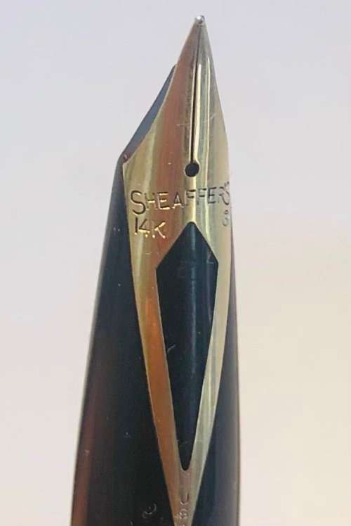 SHEAFFER THE PROUD CRAFTSMEN 12K GOLD FILLED WHITE DOT FOUNTAIN PEN 14K NIB AND PENCIL