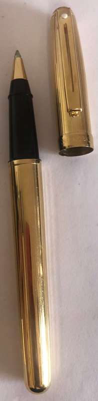 SHEAFFER PRELUDE GOLD ELECTROPLATED ROLLERBALL AND BALLPOINT PEN WHITE DOT IN ORIGINAL BOX