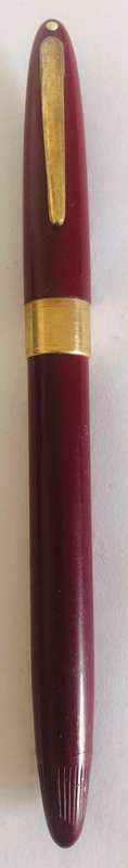 SHEAFFER MAROON FOUNTAIN PEN WITH GOLD TRIM WITH 14K NIB WHITE DOT IN ORIGINAL BOX