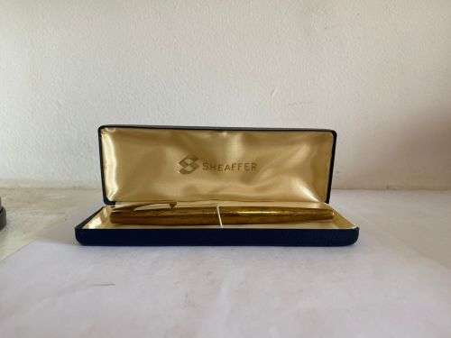 SHEAFFER FOUNTAIN PEN MESH DESIGN WITH 14K GOLD NIB IN ORIGINAL BOX IN EXCELLENT CONDITION