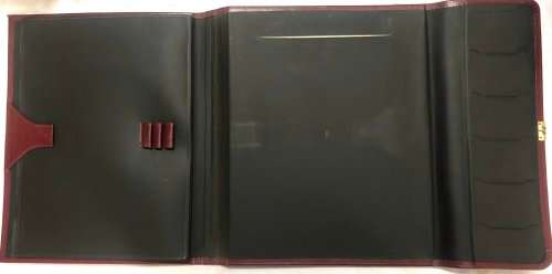 VINTAGE BURGUNDY FOLDER WITH LOCK