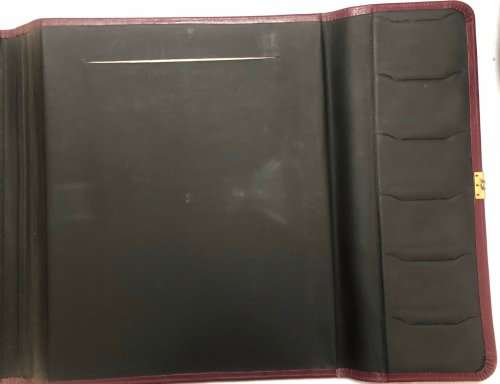 VINTAGE BURGUNDY FOLDER WITH LOCK