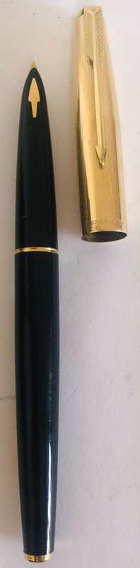 VINTAGE SET PARKER 61 ROLLED GOLD FOUNTAIN PEN WITH 14K NIB AND BALLPOINT PEN-GOLD AND BLACK