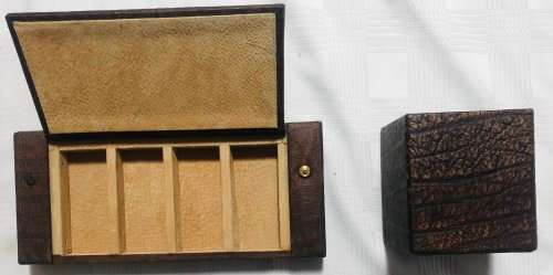 MATCHING BROWN LEATHER DESKTOP SET DESKTOP CALENDAR HOLDER, PEN HOLDER, STATIONERY CONTAINER, FOLDER